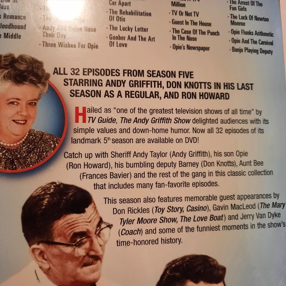 The Andy Griffith Show The Complete Fifth 5TH Season DVD 2006 5-Disc Set SEALED - Picture 2 of 6